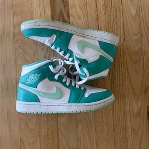 Jordan mid teal shoes